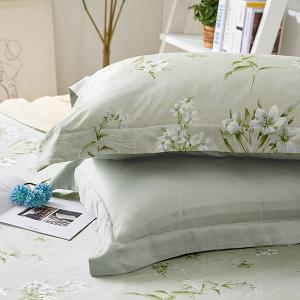【DUYAN 竹漾】60支萊賽爾天絲雙人加大床包被套四件組 / 新枝綠意 台灣製