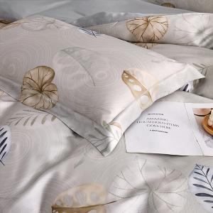 【DUYAN 竹漾】60支萊賽爾天絲雙人加大床包被套四件組 / 流葉绻雨 台灣製