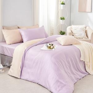 【DUYAN 竹漾】60支萊賽爾天絲雙人加大床包被套四件組 / 幻紫凝香 台灣製