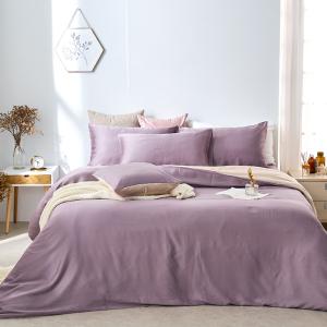 【DUYAN 竹漾】60支萊賽爾天絲雙人加大床包被套四件組 / 紫薯那堤 台灣製
