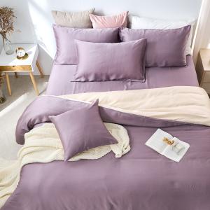 【DUYAN 竹漾】60支萊賽爾天絲雙人四件式鋪棉兩用被床包組 /紫薯那堤 台灣製