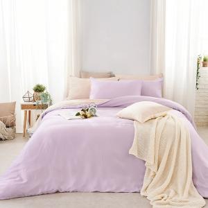 【DUYAN 竹漾】60支萊賽爾天絲雙人加大床包被套四件組 / 幻紫凝香 台灣製