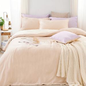 【DUYAN 竹漾】60支萊賽爾天絲雙人加大床包被套四件組 / 焙香歐蕾 台灣製