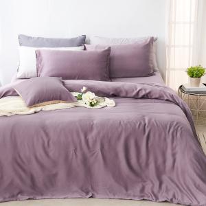 【DUYAN 竹漾】60支萊賽爾天絲雙人四件式鋪棉兩用被床包組 /甜芋紫薯 台灣製