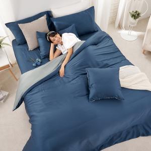 【DUYAN 竹漾】60支萊賽爾天絲雙人加大床包被套四件組 / 藍夜極光 台灣製