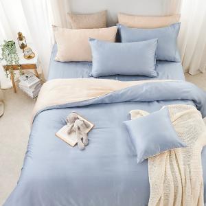 【DUYAN 竹漾】60支萊賽爾天絲雙人四件式鋪棉兩用被床包組 /蔚藍空鏡 台灣製