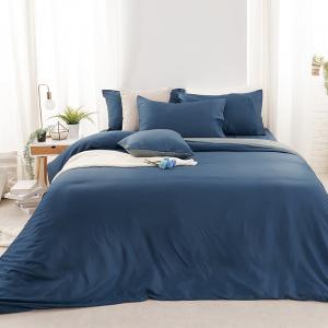 【DUYAN 竹漾】60支萊賽爾天絲雙人特大四件式鋪棉兩用被床包組 / 藍夜極光 台灣製