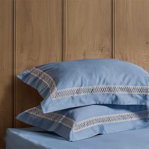 【寬庭】義大利GIZA埃及長纖棉 蕾絲寢飾四件式 | 第五樂章 爵士藍