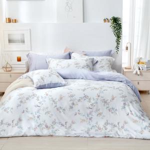 【DUYAN 竹漾】60支萊賽爾天絲雙人床包被套四件組 / 月夕瑩花 台灣製