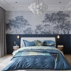 【寬庭】義大利進口棉 簡約寢飾四件式 | 風格 錫灰+霧藍