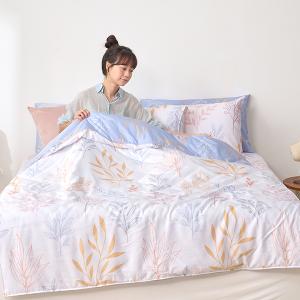【DUYAN 竹漾】奧地利天絲雙人床包涼被四件組 / 芷葉盼夏 台灣製