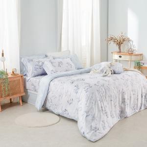 【DUYAN 竹漾】60支萊賽爾天絲雙人四件式鋪棉兩用被床包組 / 悠藍果子 台灣製