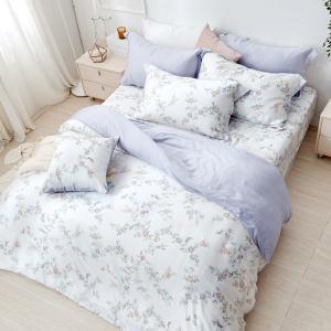 【DUYAN 竹漾】60支萊賽爾天絲雙人四件式鋪棉兩用被床包組 / 月夕瑩花 台灣製