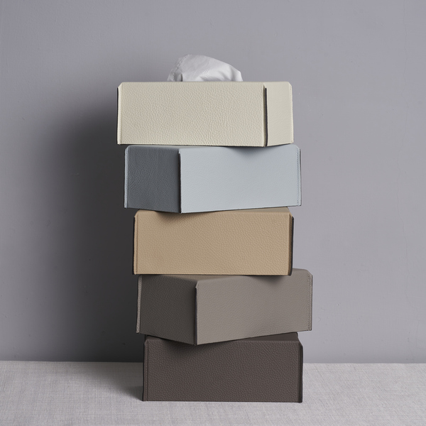 卡斯格CASSIGOLI  | 荔枝紋皮革面紙盒  | 全皮革