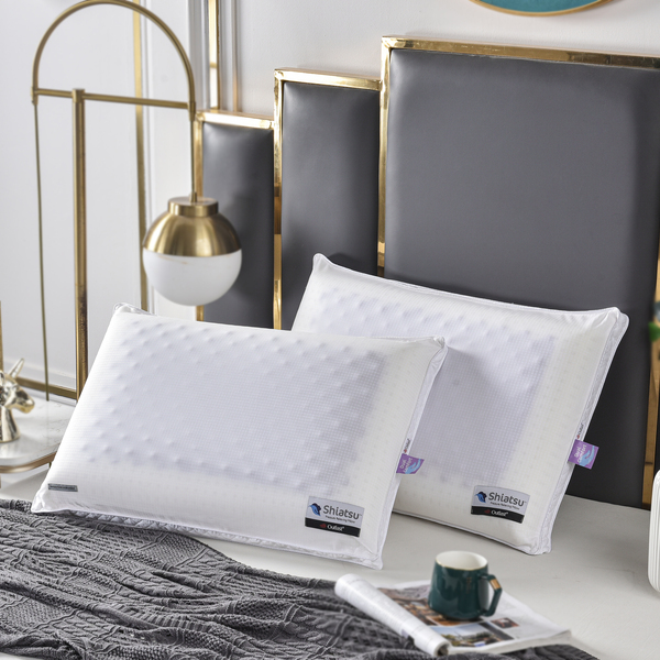 【寬庭】夏紫Outlast｜雙重舒適指壓感記憶鵝絨複合枕 (高度可調)