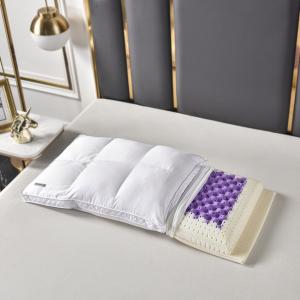 【寬庭】夏紫Outlast｜雙重舒適指壓感記憶鵝絨複合枕 (高度可調)