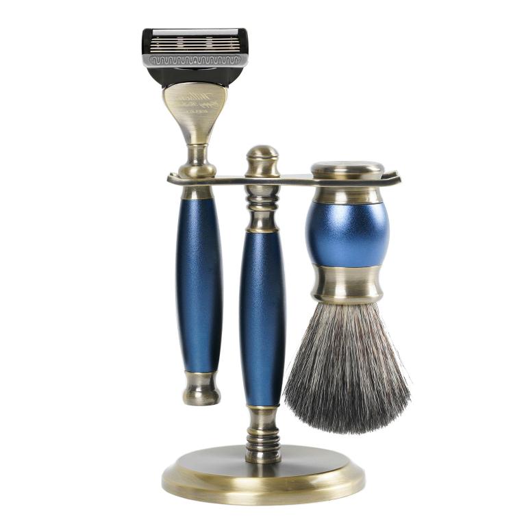 FREED 古銅系列豪華四件組五刀式刮鬍刀禮盒-帝王藍