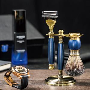 FREED 古銅系列豪華四件組五刀式刮鬍刀禮盒-帝王藍