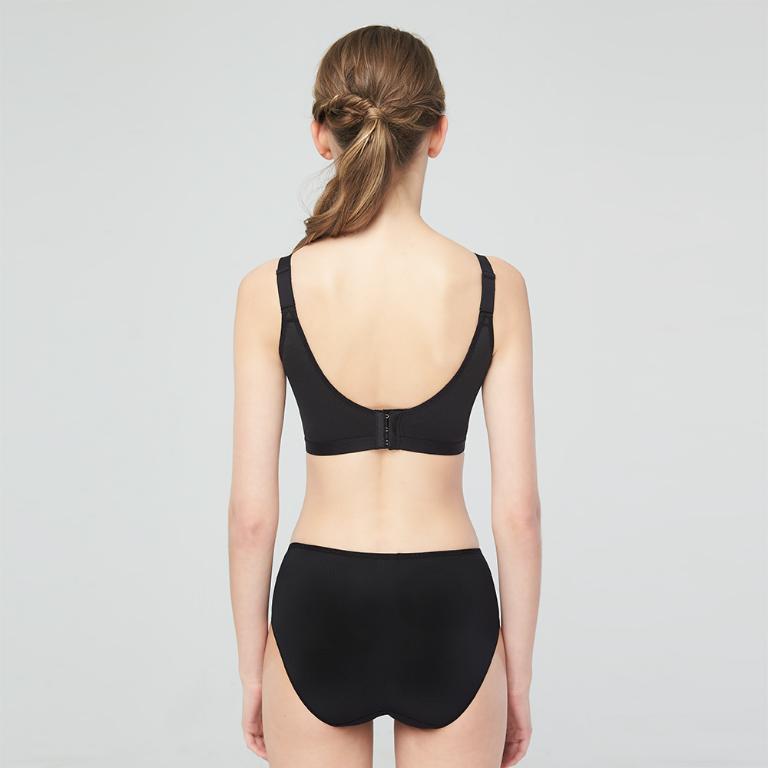 【思薇爾】幾何洞感系列M-3XL涼感透氣中腰三角女內褲(黑色)