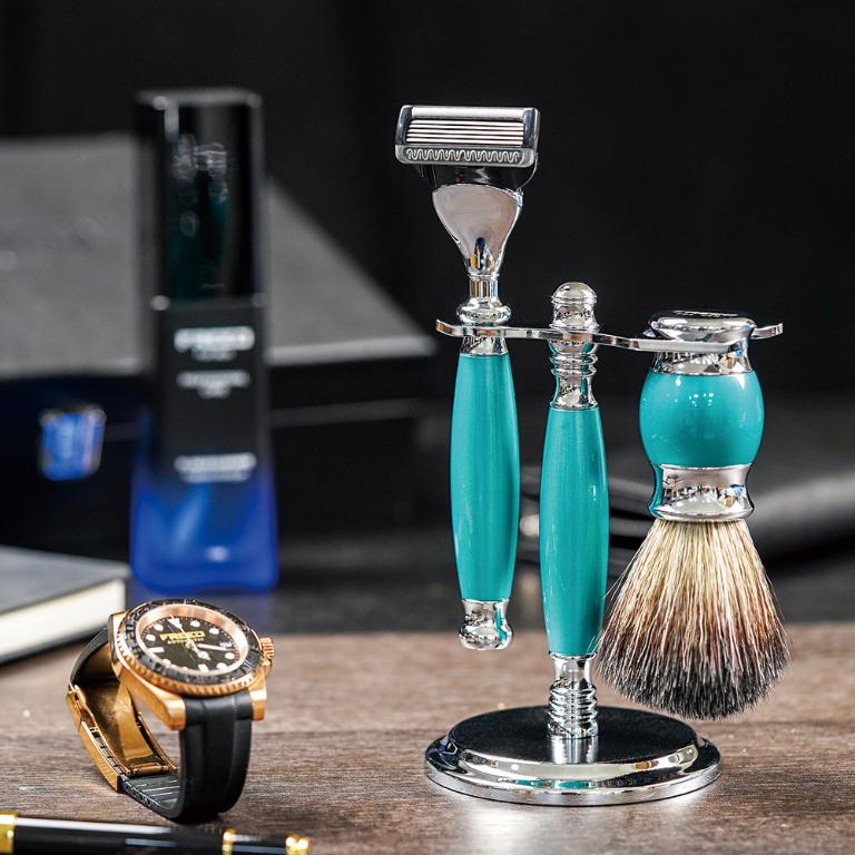 FREED【兩週年特仕款】五刀式刮鬍刀豪華禮盒四件組 - 湖水綠