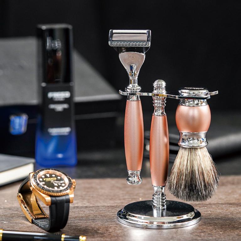 FREED【兩週年特仕款】五刀式刮鬍刀豪華禮盒四件組 - 玫瑰金