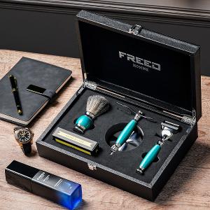 FREED【兩週年特仕款】五刀式刮鬍刀豪華禮盒四件組 - 湖水綠