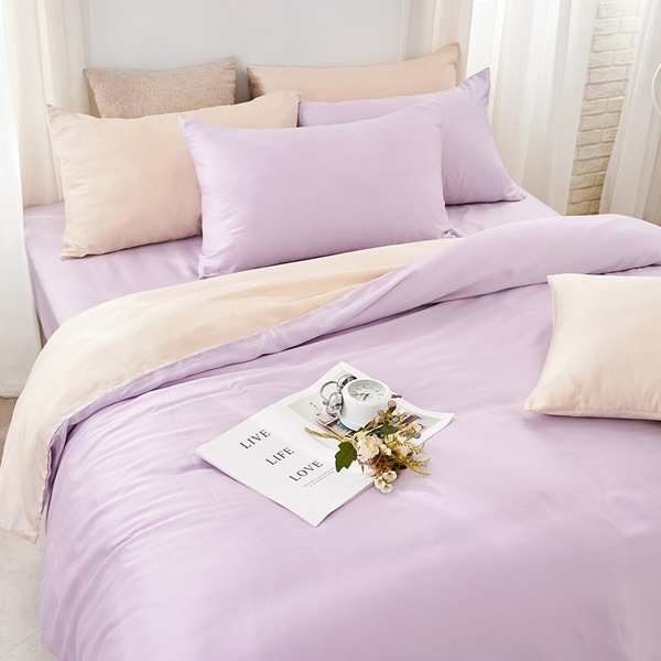 【DUYAN 竹漾】60支萊賽爾天絲單人二件組+雙人鋪棉兩用被 / 幻紫凝香 台灣製