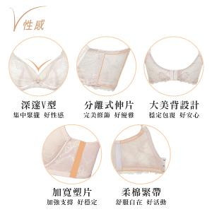 【思薇爾】撩波生命之花系列B-E罩蕾絲集中包覆女內衣(焙茶綠)