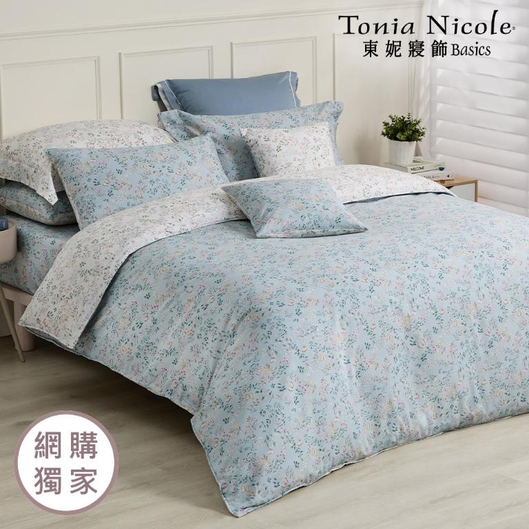【Tonia Nicole 東妮寢飾】蝶語晨光100%精梳棉兩用被床包組(加大)