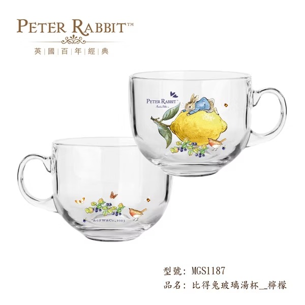PETER RABBIT 比得兔玻璃湯杯 2入組