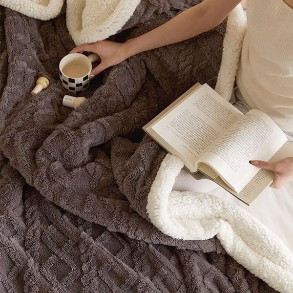 【DUYAN 竹漾】韓系麻花牛奶絨 雙層加厚被毯 / 霧灰