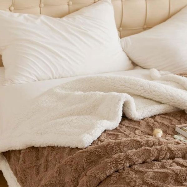 【DUYAN 竹漾】韓系麻花牛奶絨 雙層加厚被毯 / 摩卡咖啡