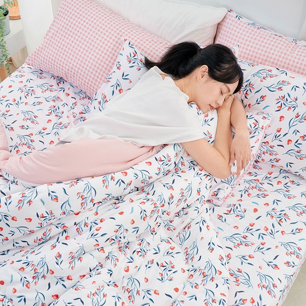 【DUYAN 竹漾】舒柔棉 單人床包羽絲絨被組/ 沁心花漾