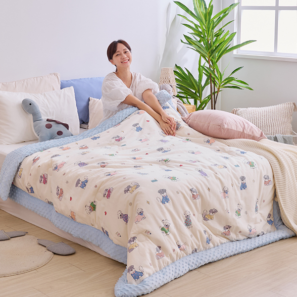 【DUYAN 竹漾】棉被 / Heat Fi / 純棉豆豆絨大豆抗菌被 / 趣味賓狗