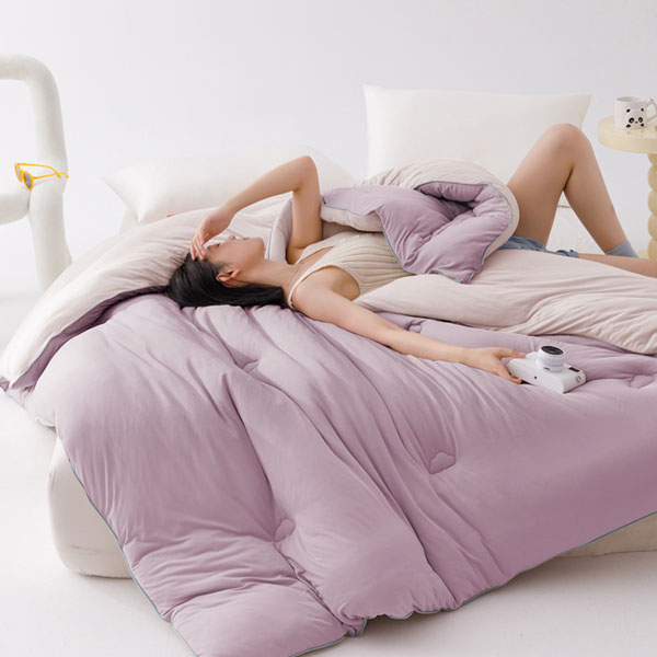 【DUYAN 竹漾】棉被 / Heat Fi / 超柔針織抗菌雲朵被 / 淺櫻霧紫