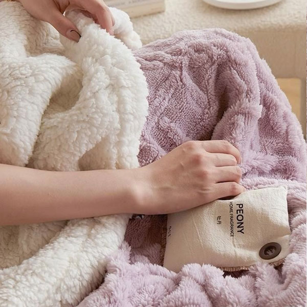 【DUYAN 竹漾】韓系麻花牛奶絨 雙層加厚被毯 / 星空紫