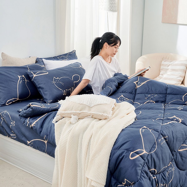 【DUYAN 竹漾】Heat/Fi 可水洗羽絲絨被 / 萌喵夢遊 台灣製