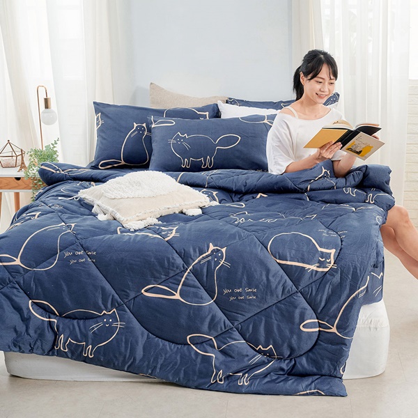 【DUYAN 竹漾】Heat/Fi 可水洗羽絲絨被 / 萌喵夢遊 台灣製