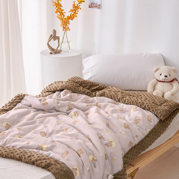 【DUYAN 竹漾】棉被 / Heat Fi / 兒童 精梳棉豆豆安撫棉被 / 奶咖佐熊