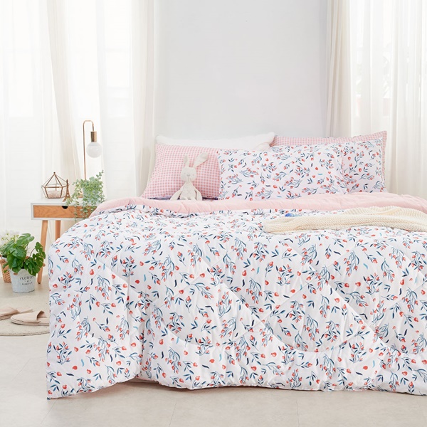 【DUYAN 竹漾】舒柔棉 單人床包羽絲絨被組/ 沁心花漾