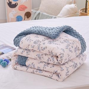 【DUYAN 竹漾】棉被 / Heat Fi / 純棉豆豆絨大豆抗菌被 / 馥郁藍朵