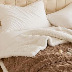 【DUYAN 竹漾】韓系麻花牛奶絨 雙層加厚被毯 / 摩卡咖啡