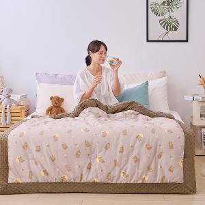 【DUYAN 竹漾】棉被 / Heat Fi / 純棉豆豆絨大豆抗菌被 / 奶咖佐熊