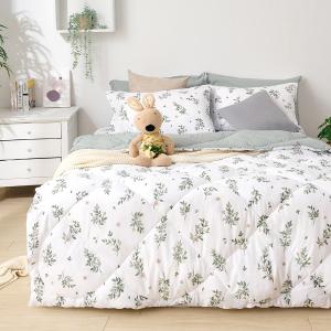 【DUYAN 竹漾】舒柔棉 單人床包羽絲絨被組 /  抹綠之森 台灣製