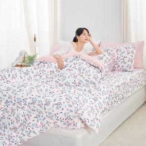 【DUYAN 竹漾】舒柔棉 雙人床包羽絲絨被組/沁心花漾