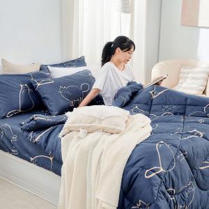 【DUYAN 竹漾】Heat/Fi 可水洗羽絲絨被 / 萌喵夢遊 台灣製
