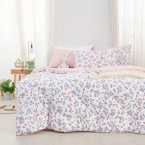 【DUYAN 竹漾】舒柔棉 雙人加大床包羽絲絨被組/沁心花漾