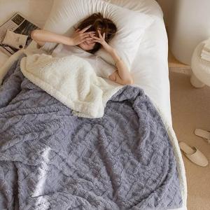 【DUYAN 竹漾】韓系麻花牛奶絨 雙層加厚被毯 / 霧灰藍