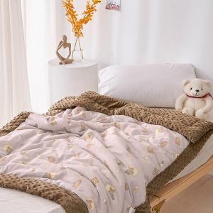 【DUYAN 竹漾】棉被 / Heat Fi / 兒童 精梳棉豆豆安撫棉被 / 奶咖佐熊