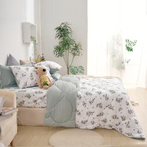 【DUYAN 竹漾】舒柔棉 單人床包羽絲絨被組 /  抹綠之森 台灣製